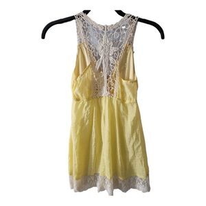 Ya Los Angeles Yellow Bohemian Crochet Tank Size Small
